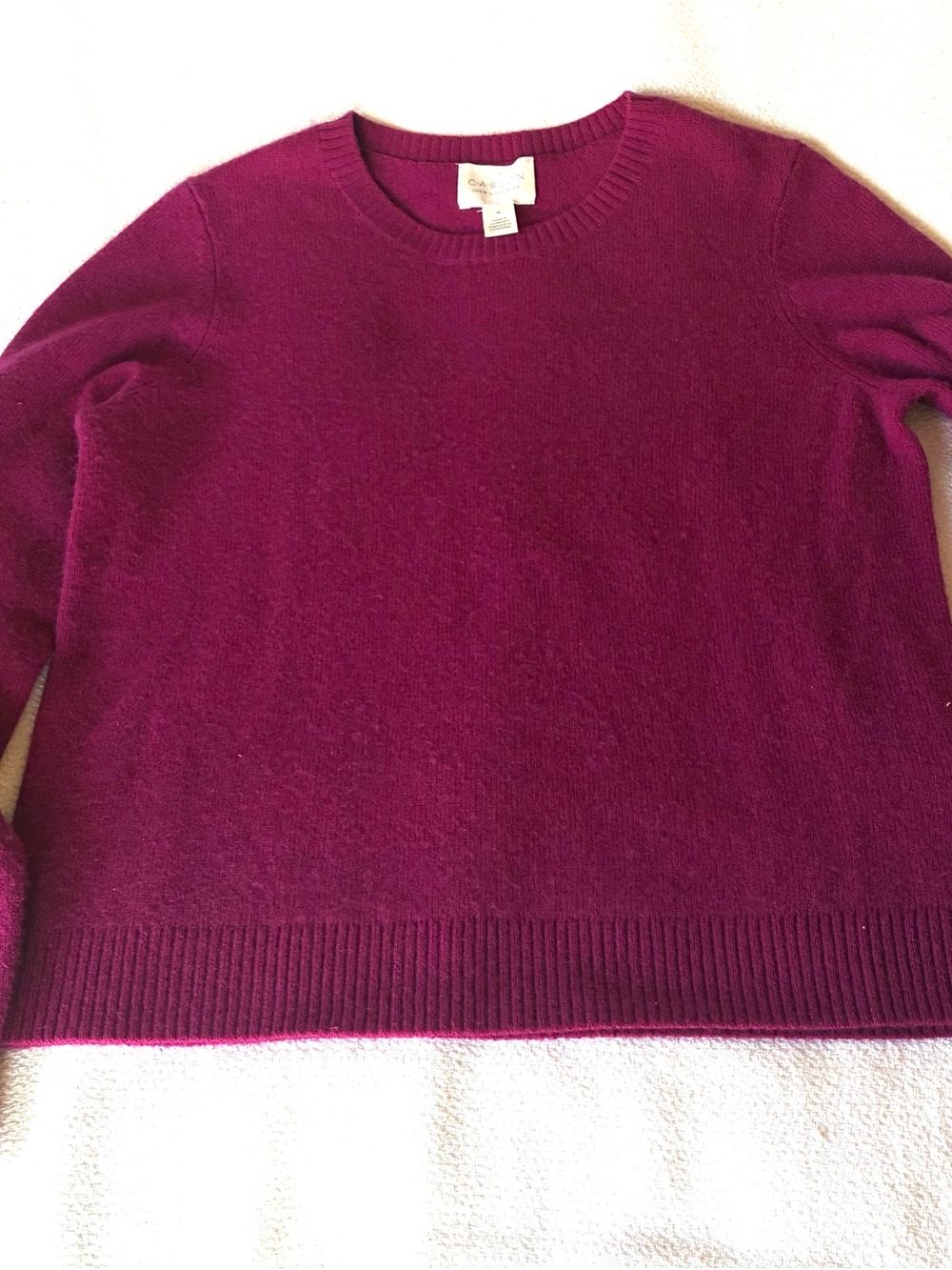 Caslon 100% Cashmere Women's Crewneck Sweater in Fuchsia - Picture 3 of 7